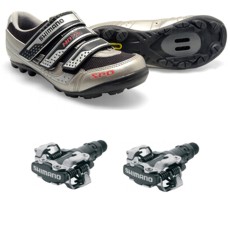 Buty SH-M075 Srebrne + Peday PD-M520 Czarne